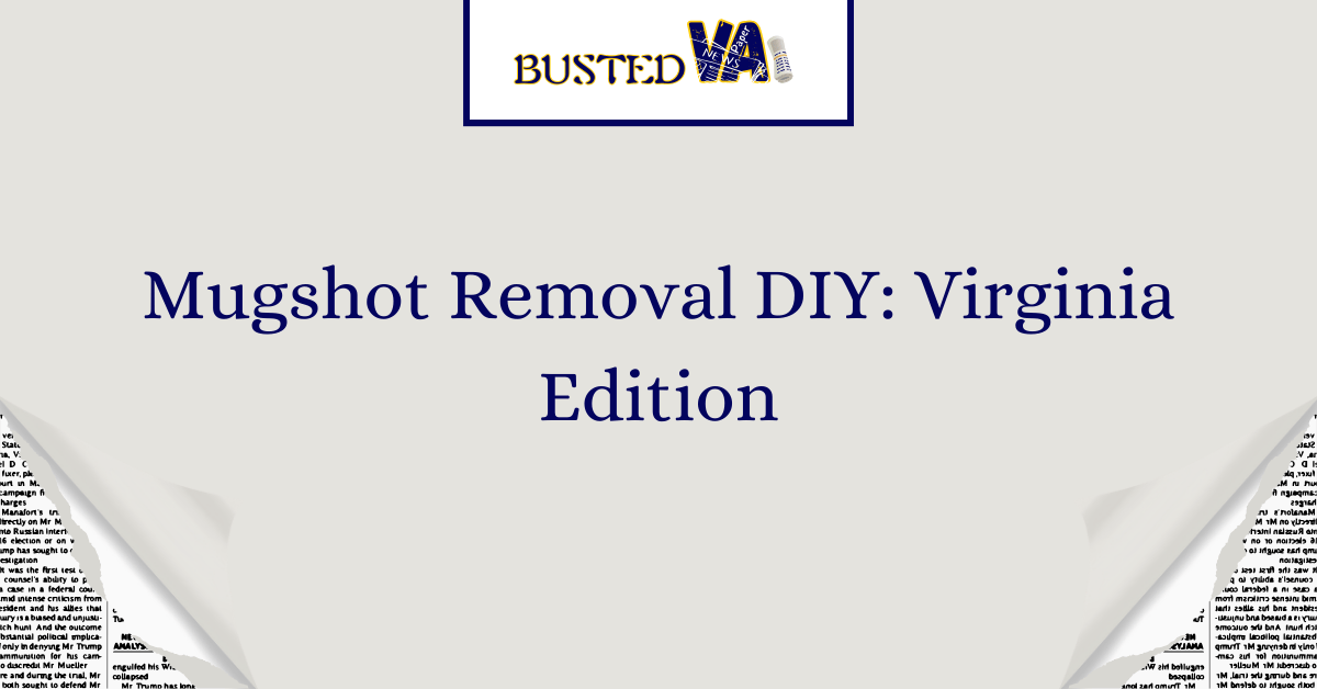 Mugshot Removal DIY Virginia Edition
