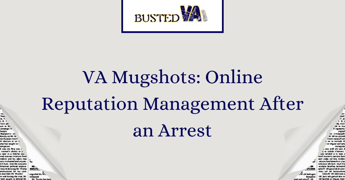 Va Mugshots: Online Reputation Management After An Arrest